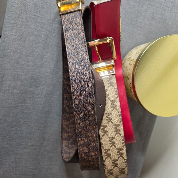 2-Pack - Women's Michael Kors Belts XL 44" Leather Black & Brown -Fair Condition - Picture 4 of 8
